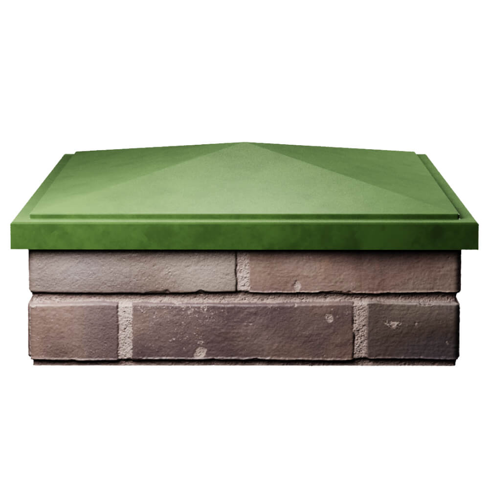 Колпак Zking БонаМоно Зеленый на столб 2х2 кирпича (515х515, 530х530мм) Реутов фото