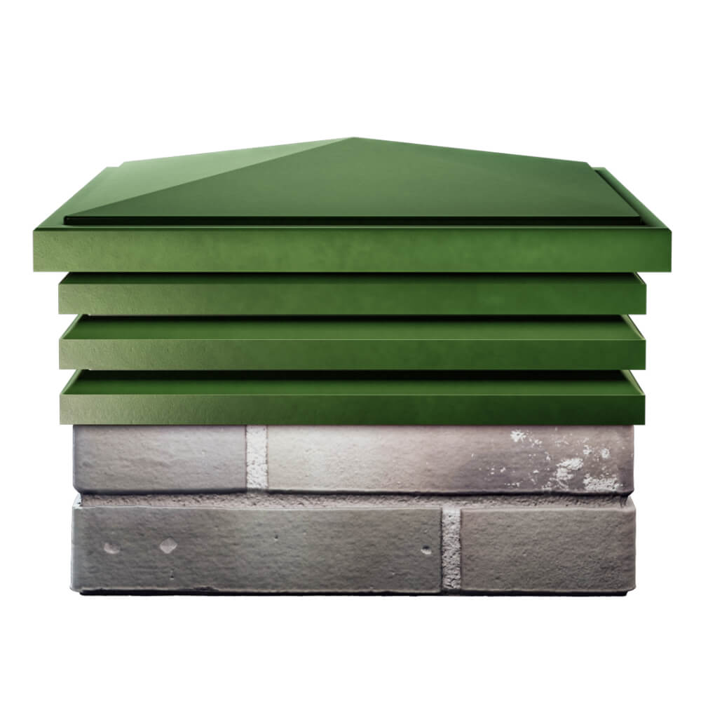 Колпак Zking Бона ХайТек Зеленый на столб 1.5х1.5 кирпича (385х385мм) Реутов фото