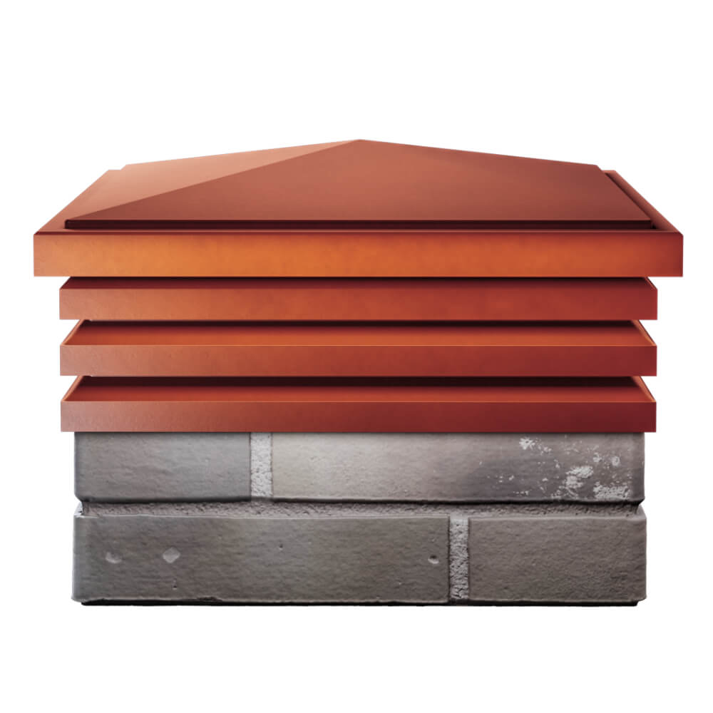 Колпак Zking Бона ХайТек Красный на столб 1.5х1.5 кирпича (385х385мм) Реутов фото