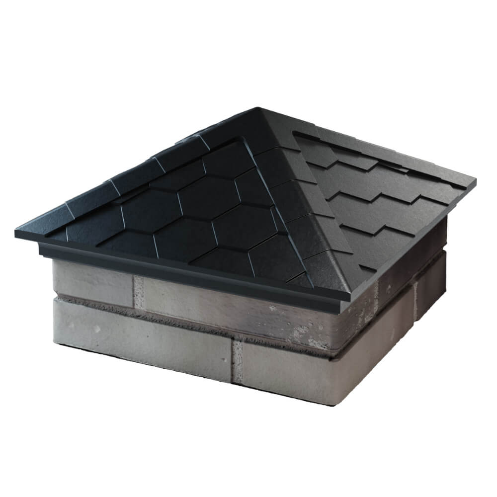 Колпак Zking Эверест Черный на столб 1.5х1.5 кирпича (390х390мм) в Реутове фото