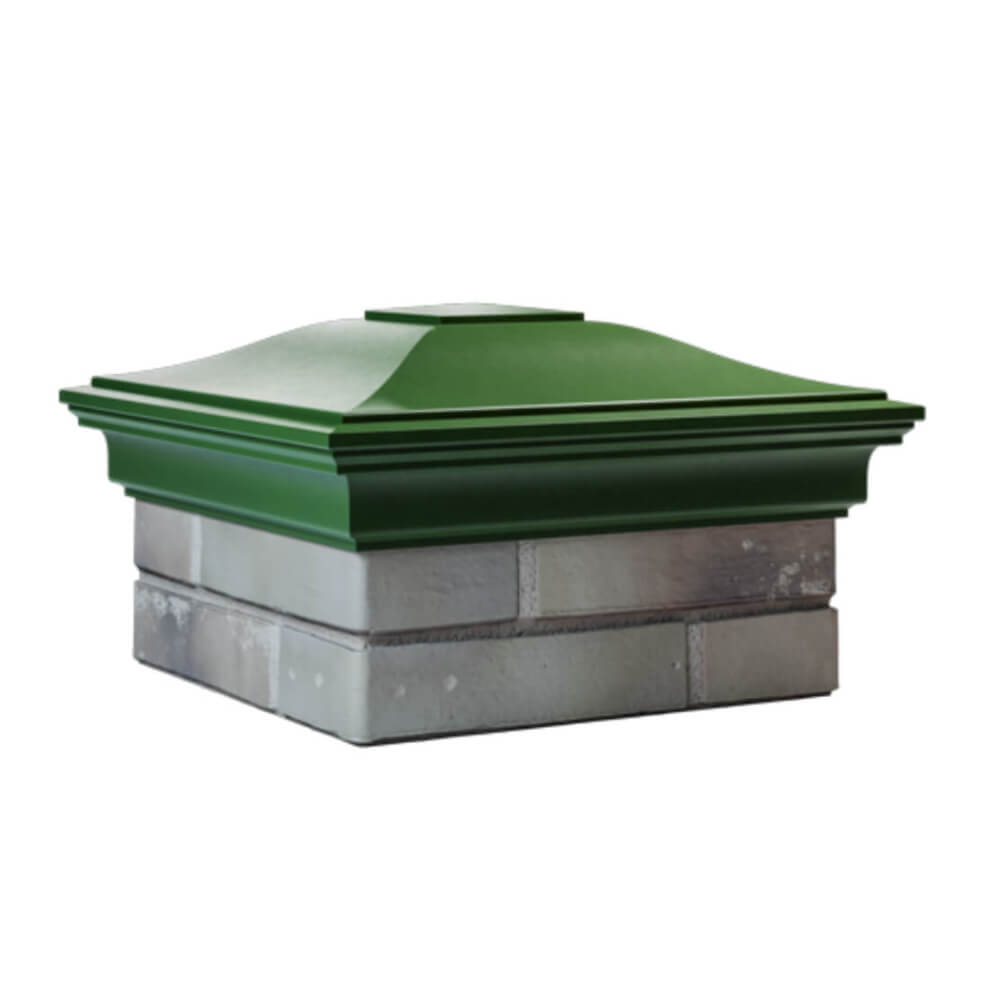 Колпак Zking Монблан Зеленый на столб 1.5х1.5 еврокирпича 0.7НФ (355х355мм) в Реутове фото