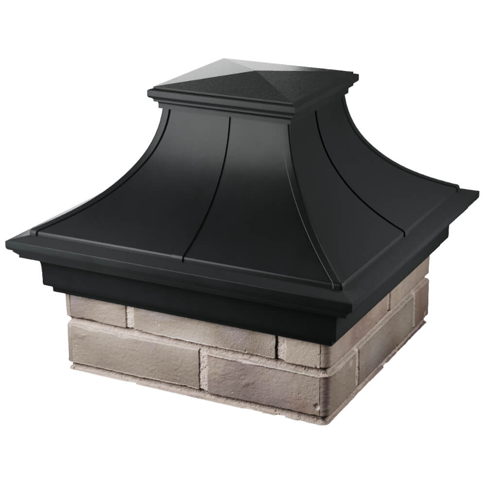 Колпак Zking Монблан Премиум Черный на столб 1.5х1.5 кирпича (385х385мм) в Реутове фото