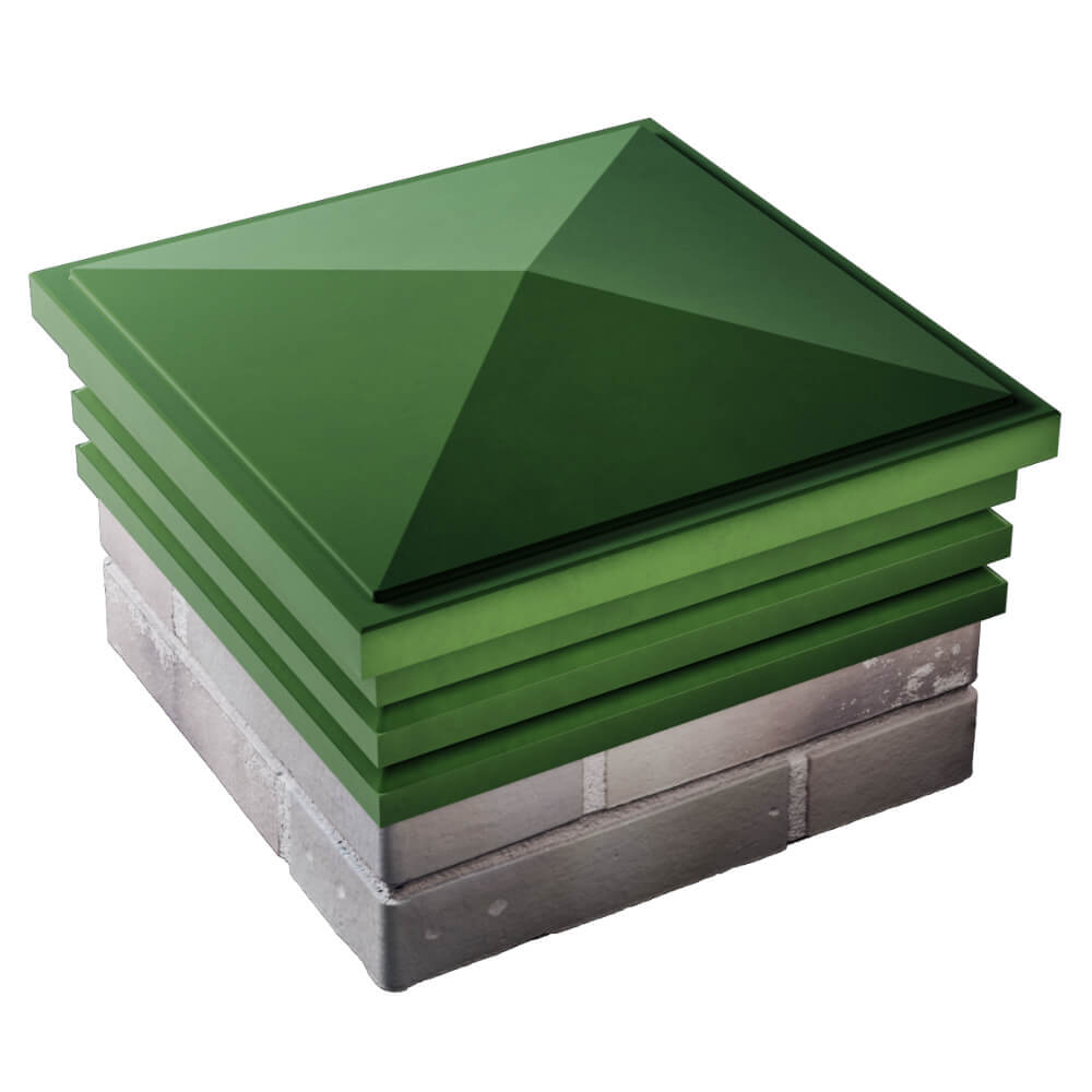 Колпак Zking Бона ХайТек Зеленый на столб 1.5х1.5 кирпича (385х385мм) в Реутове фото