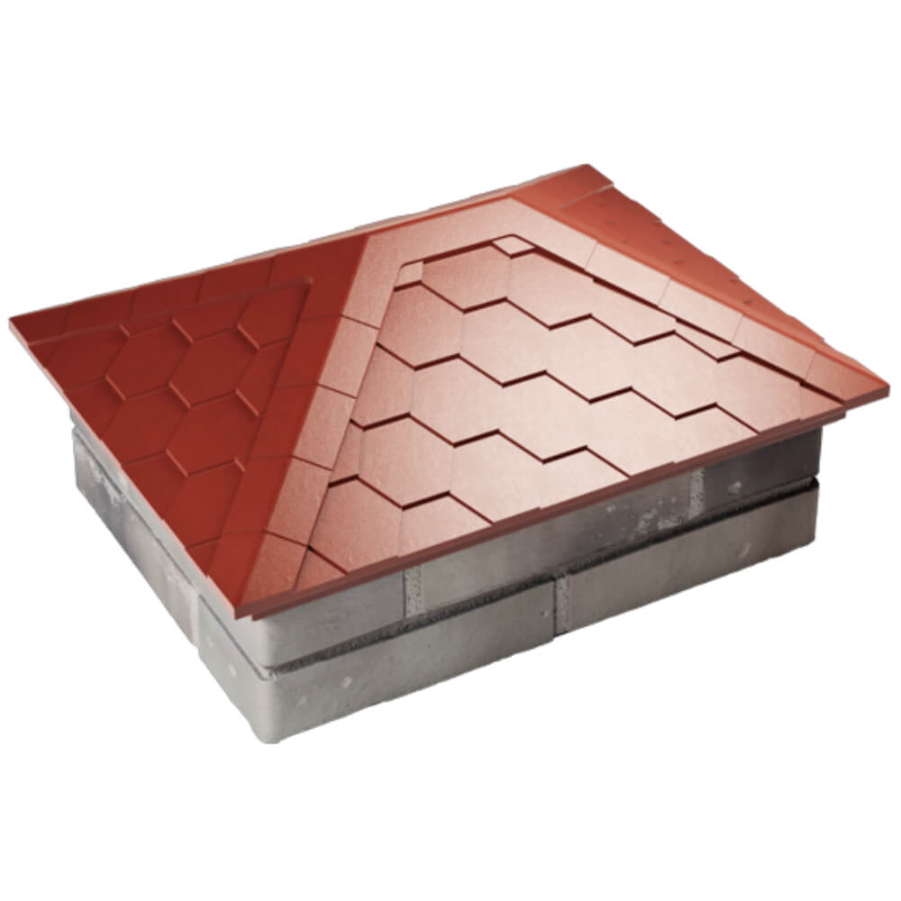 Колпак Zking Эверест Красный на столб 2х1.5 кирпича (520х390мм) Реутов фото