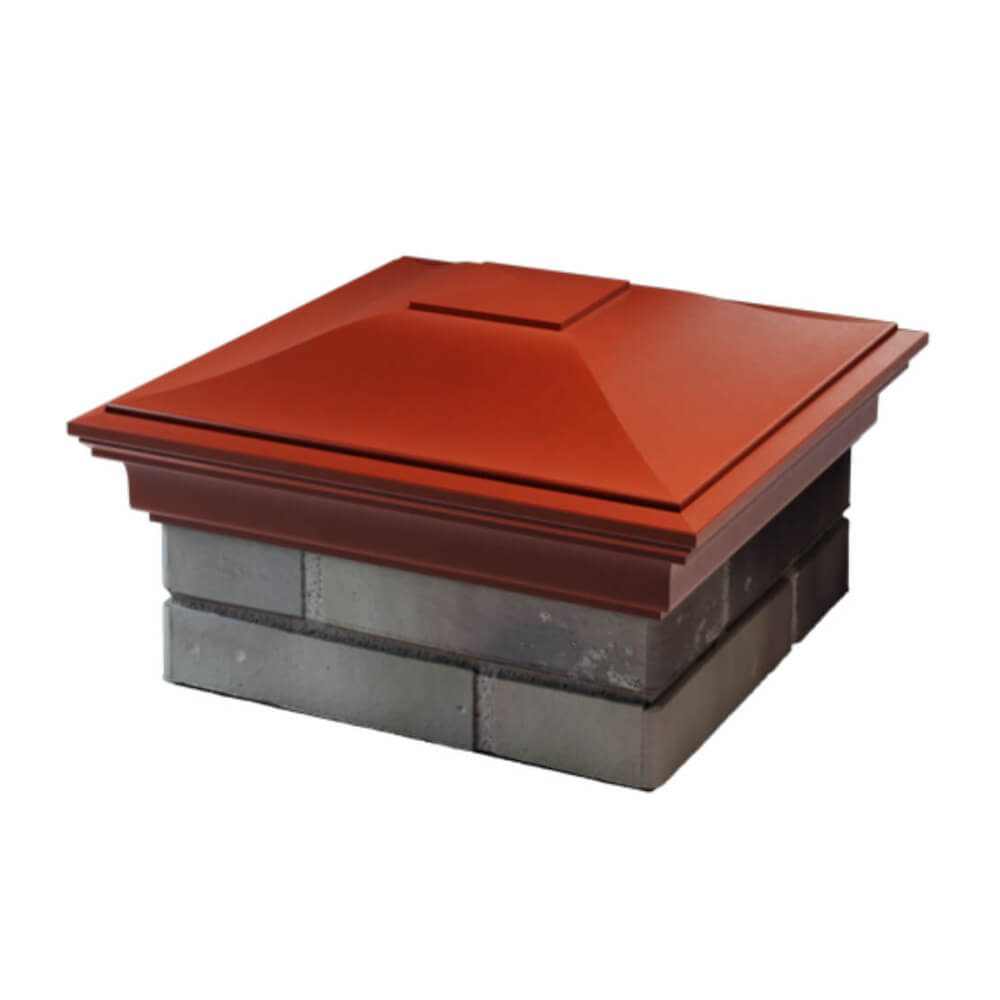 Колпак Zking Монблан Красный на столб 1.5х1.5 еврокирпича 0.7НФ (355х355мм) в Реутове фото