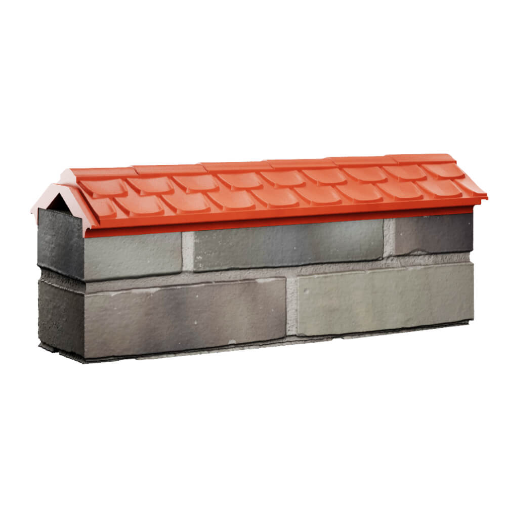 Парапет Zking Эльбрус Красный с посадкой на 0.5 кирпича (130мм) Реутов фото