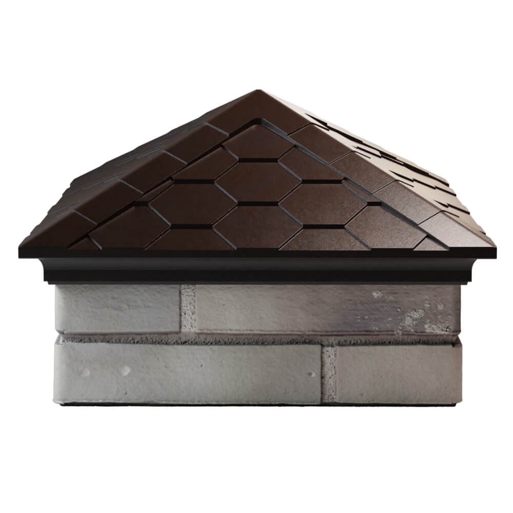 Колпак Zking Эверест Коричневый на столб 1.5х1.5 кирпича (390х390мм) Реутов фото