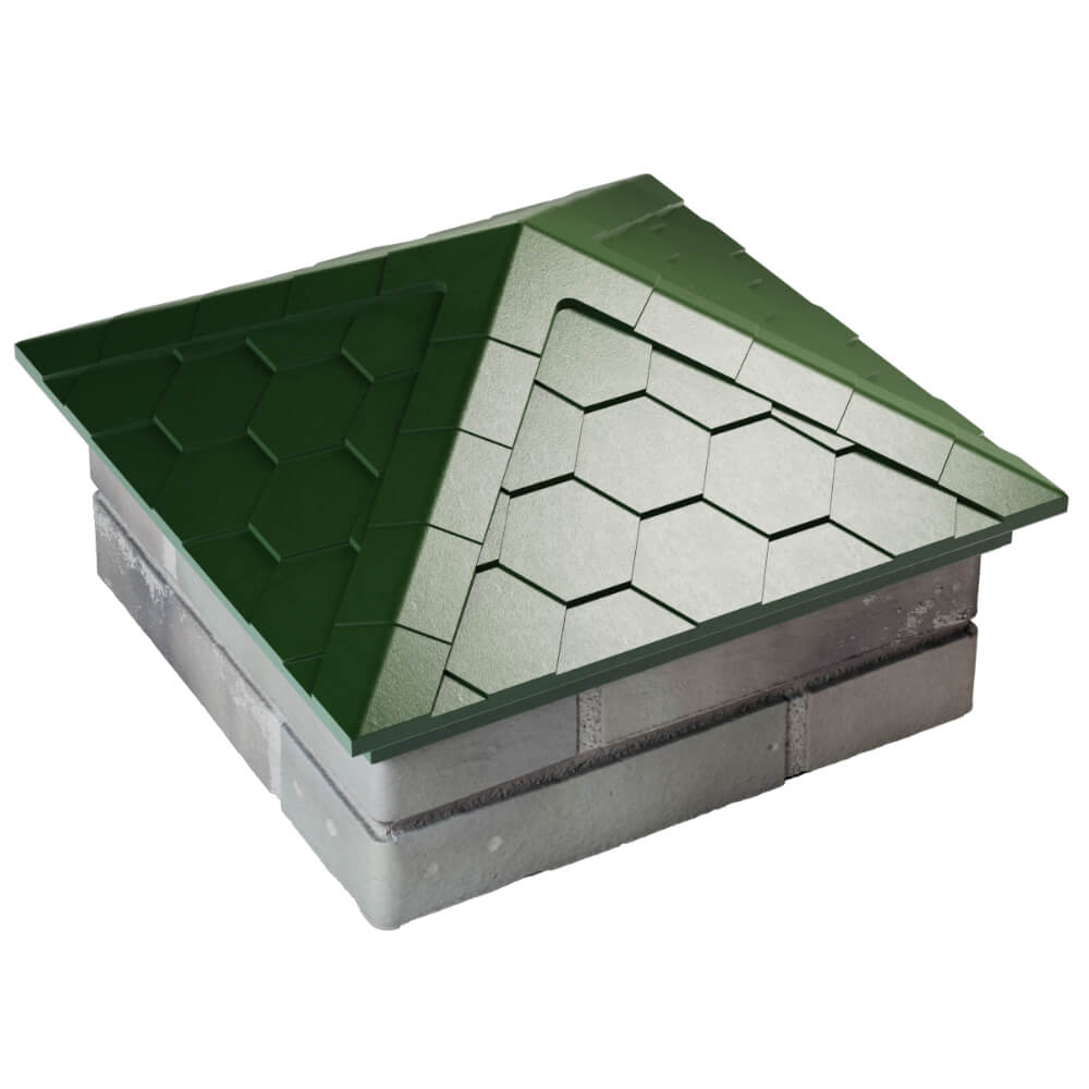 Колпак Zking Эверест Зеленый на столб 1.5х1.5 кирпича (390х390мм) в Реутове фото