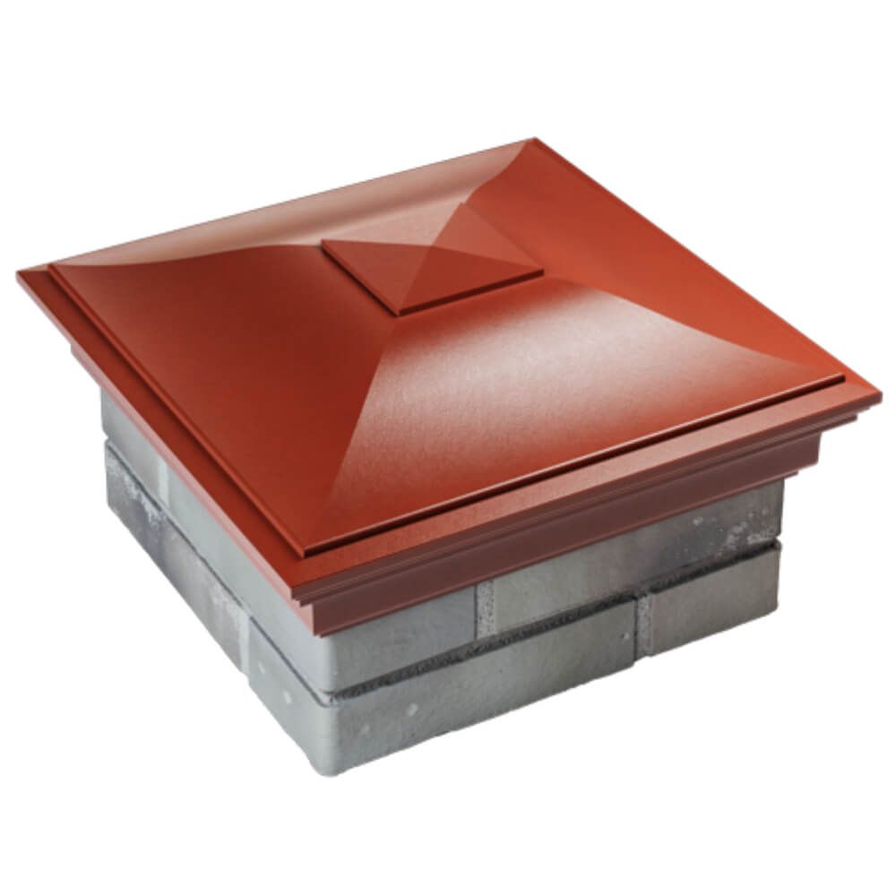 Колпак Zking Монблан Красный на столб 1.5х1.5 кирпича (385х385мм) в Реутове фото