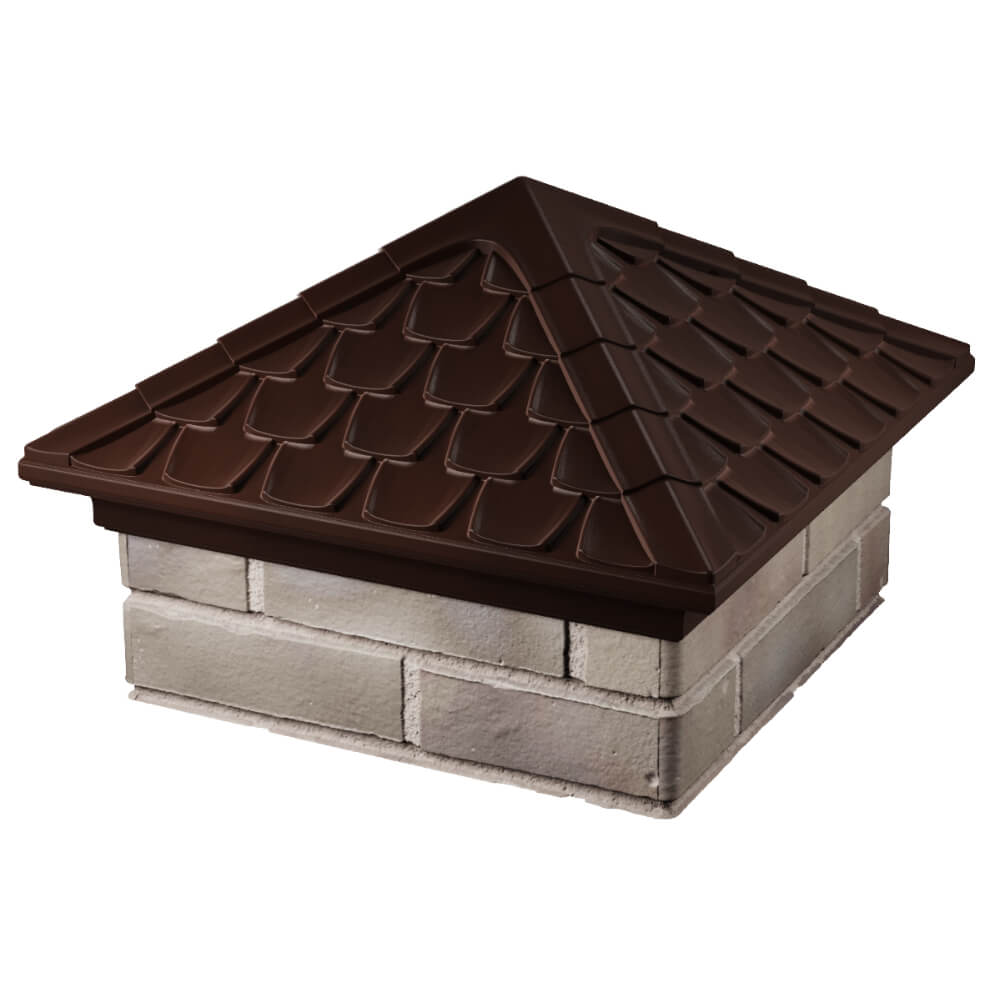 Колпак Zking Эльбрус Коричневый на столб 1.5х1.5 кирпича (385х385мм) в Реутове фото