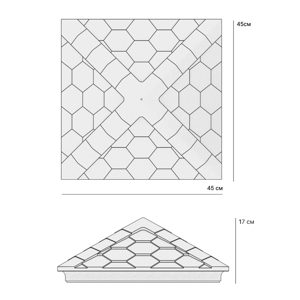 Колпак Zking Эверест Бежевый на столб 1.5х1.5 кирпича (390х390мм) в Реутове фото