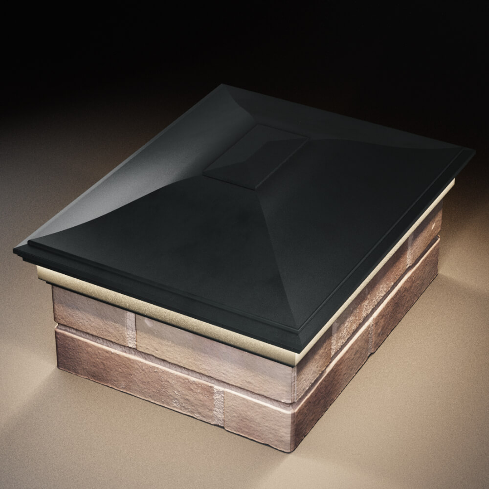 Колпак Zking Монблан Черный на столб 2х1.5 кирпича (515х385мм) c подсветкой в Реутове фото