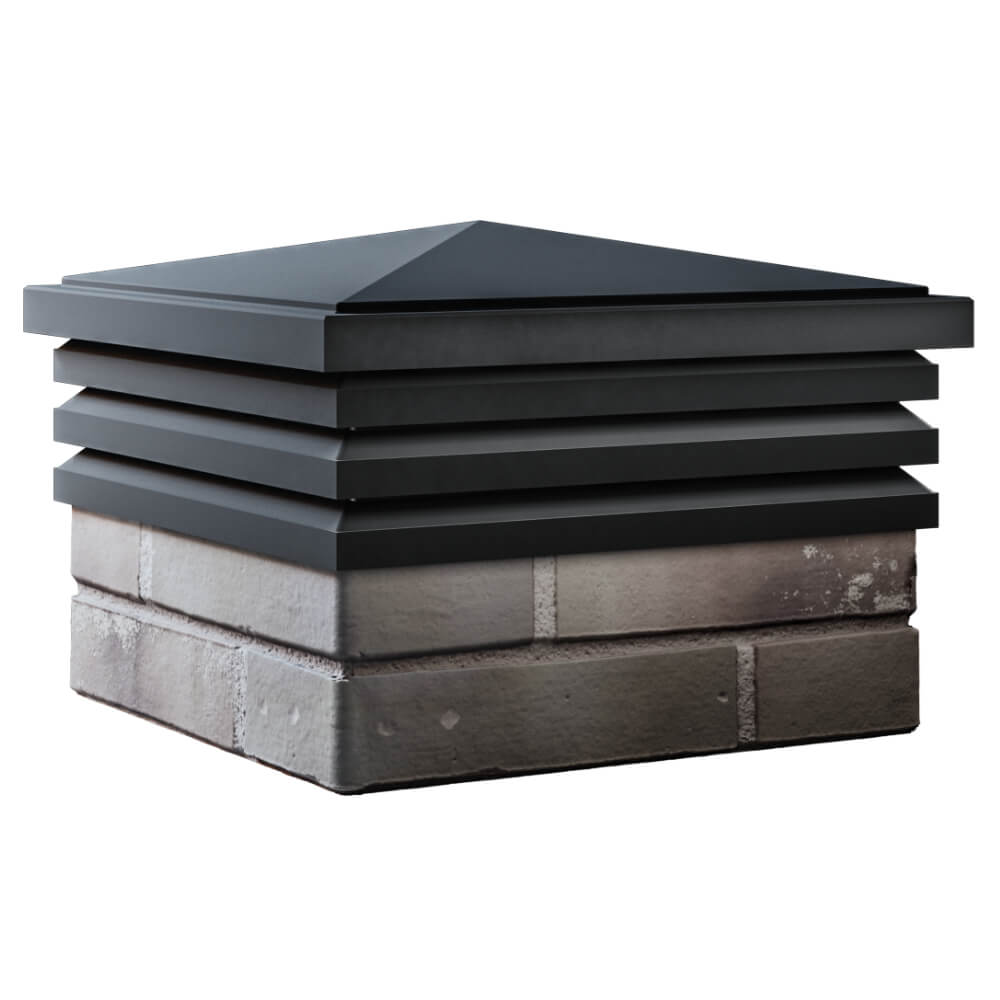 Колпак Zking Бона ХайТек Черный на столб 1.5х1.5 кирпича (385х385мм) в Реутове фото