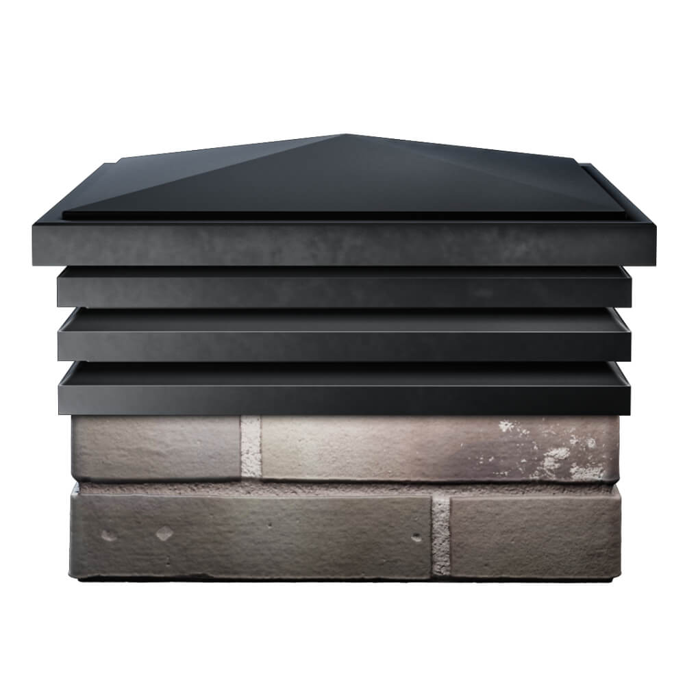 Колпак Zking Бона ХайТек Черный на столб 1.5х1.5 кирпича (385х385мм) Реутов фото