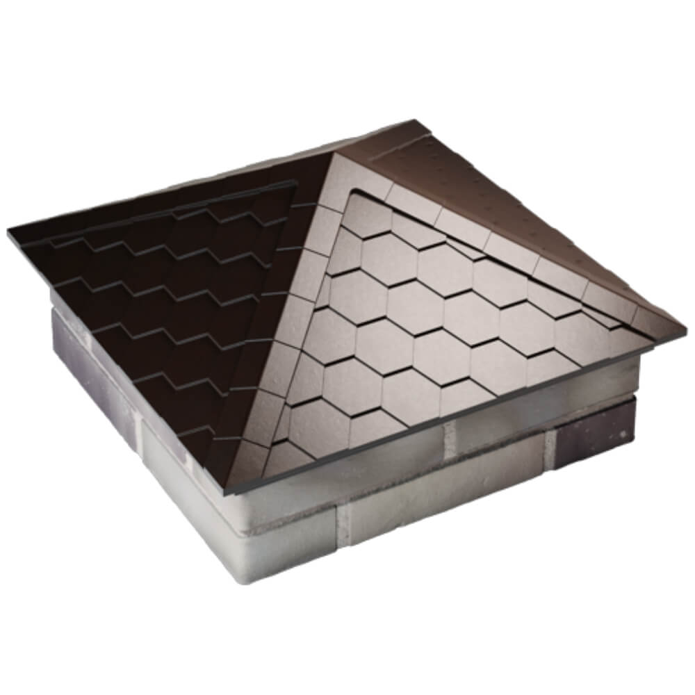 Колпак Zking Эверест Коричневый на столб 2х2 кирпича (535х535мм) Реутов фото