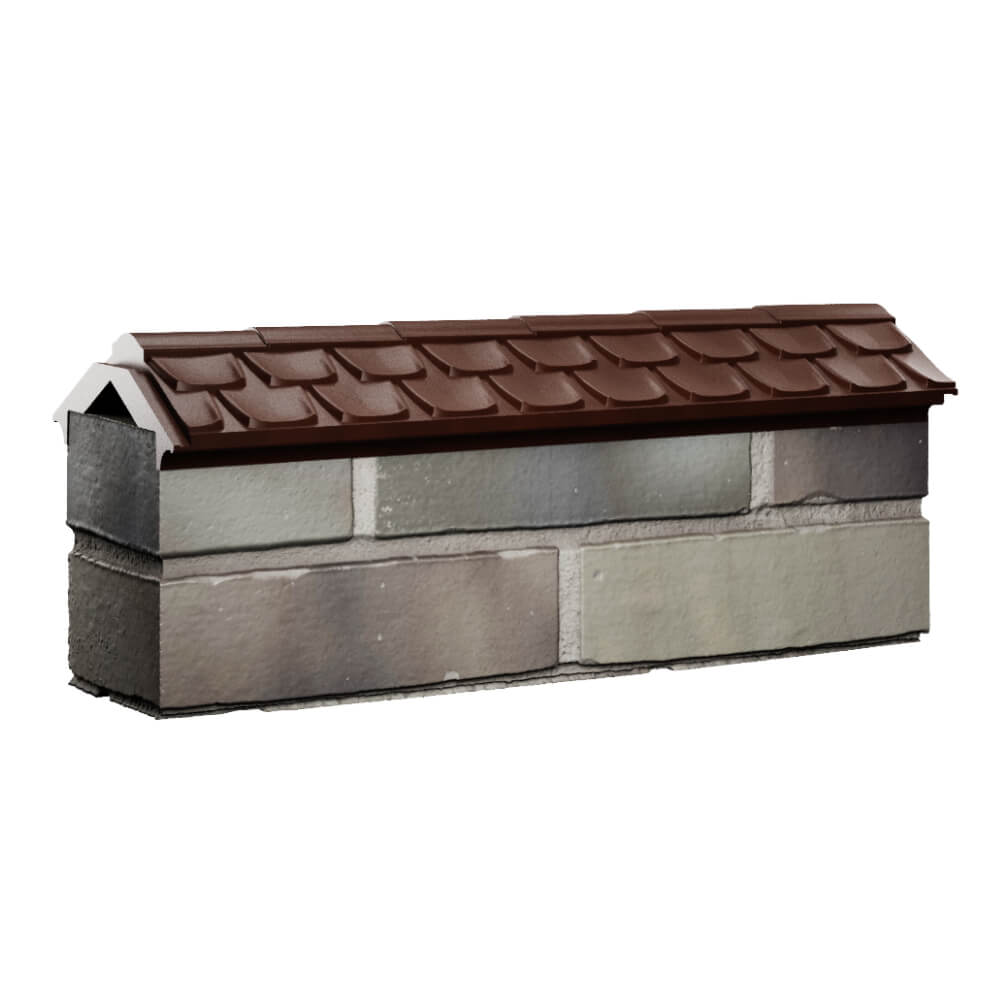 Парапет Zking Эльбрус Коричневый с посадкой на 0.5 кирпича (130мм) Реутов фото