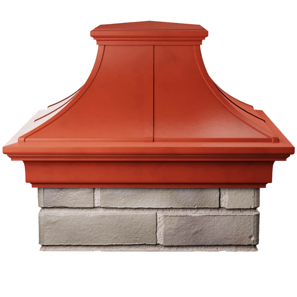 Колпак Zking Монблан Премиум Красный на столб 1.5х1.5 кирпича (385х385мм) Реутов фото
