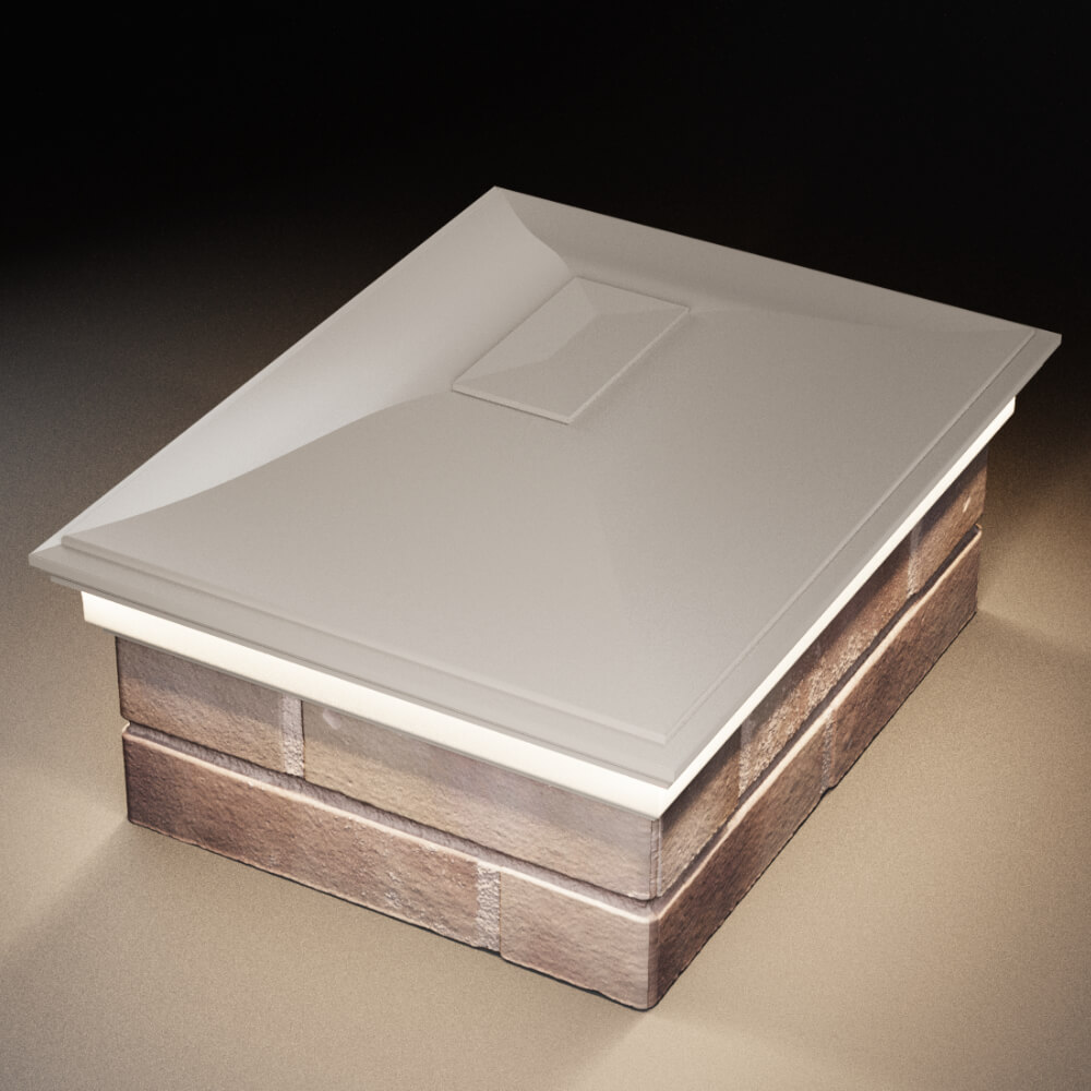 Колпак Zking Монблан Бежевый на столб 2х1.5 кирпича (515х385мм) c подсветкой в Реутове фото