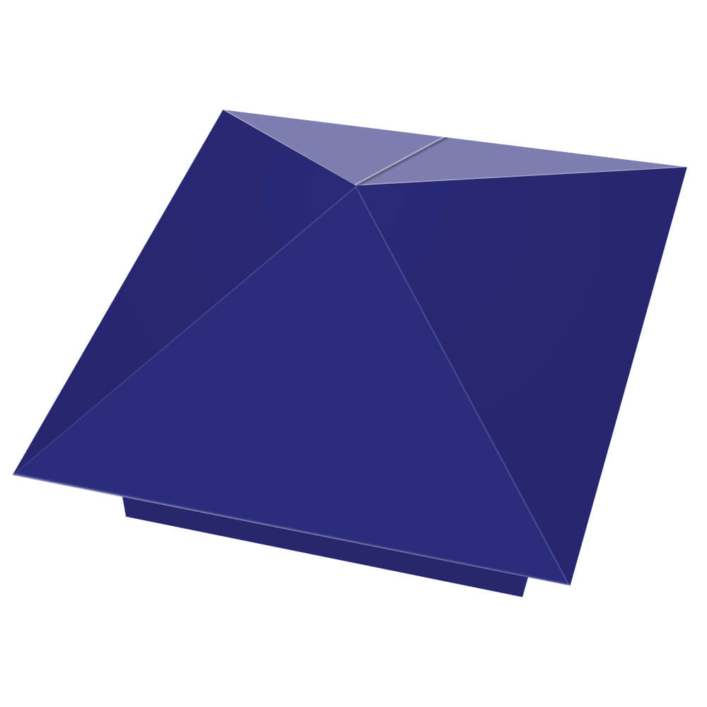 Колпак металлический 400х400мм RAL5002 Синий Ультрамарин заборный Реутов фото