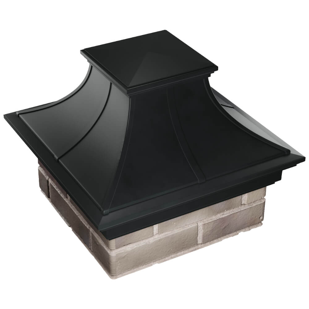 Колпак Zking Монблан Премиум Черный на столб 1.5х1.5 кирпича (385х385мм) в Реутове фото