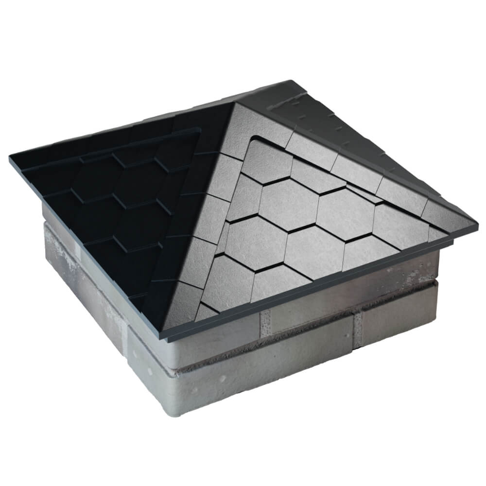 Колпак Zking Эверест Черный на столб 1.5х1.5 кирпича (390х390мм) в Реутове фото