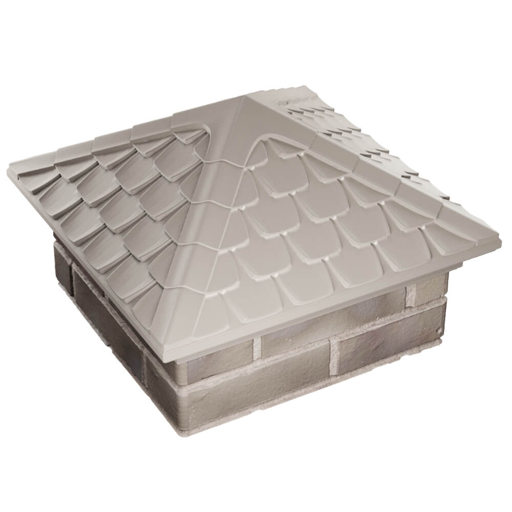 Колпак Zking Эльбрус Бежевый на столб 1.5х1.5 кирпича (385х385мм) в Реутове фото