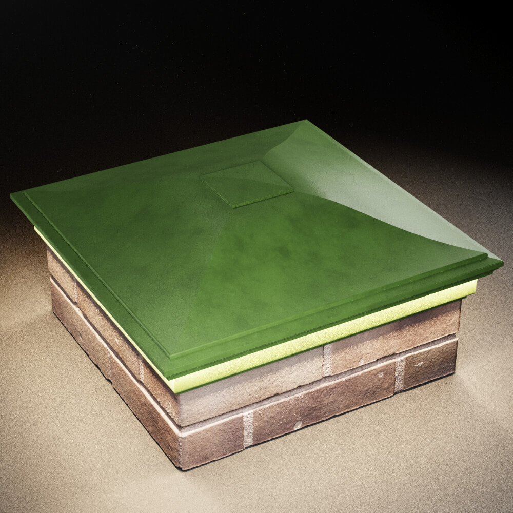 Колпак Zking Монблан Зеленый на столб 2х2 кирпича (515х515мм) c подсветкой в Реутове фото