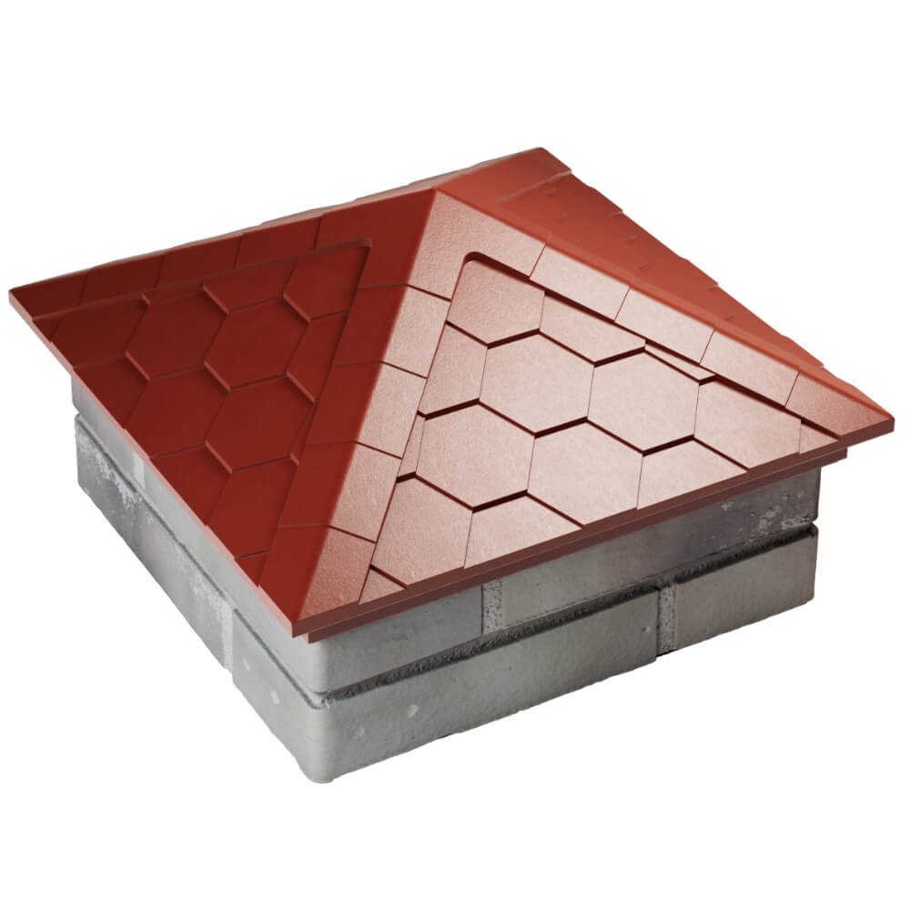 Колпак Zking Эверест Красный на столб 1.5х1.5 кирпича (390х390мм) в Реутове фото