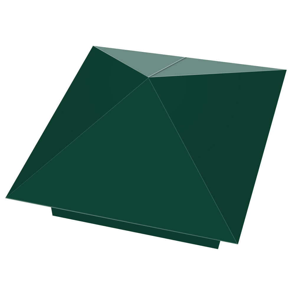 Колпак металлический 390х390мм RAL6005 Зеленый Мох заборный Реутов фото