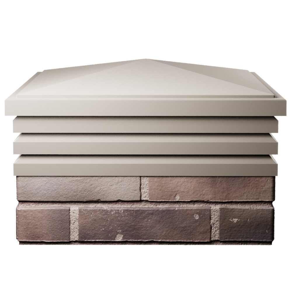 Колпак Zking Бона ХайТек Бежевый на столб 2х2 кирпича (513х513мм) Реутов фото