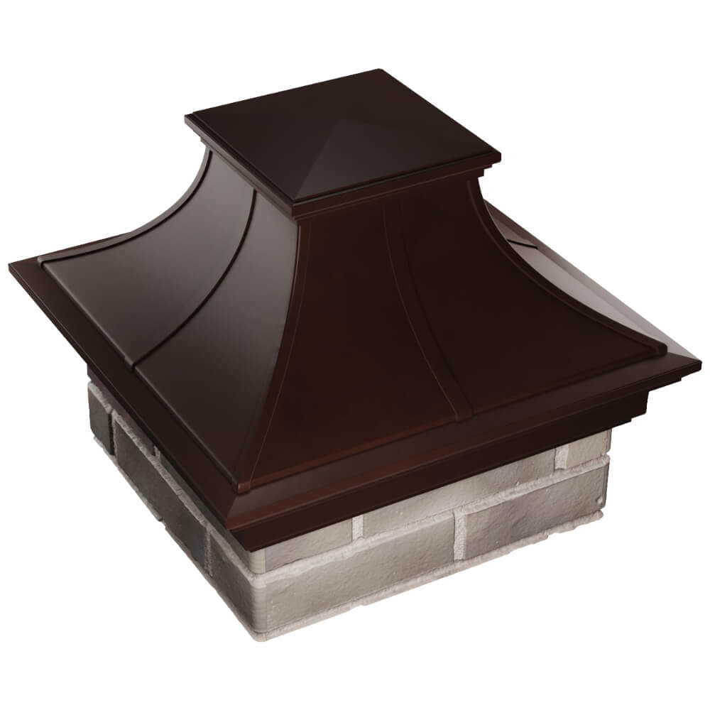 Колпак Zking Монблан Премиум Коричневый на столб 1.5х1.5 кирпича (385х385мм) в Реутове фото