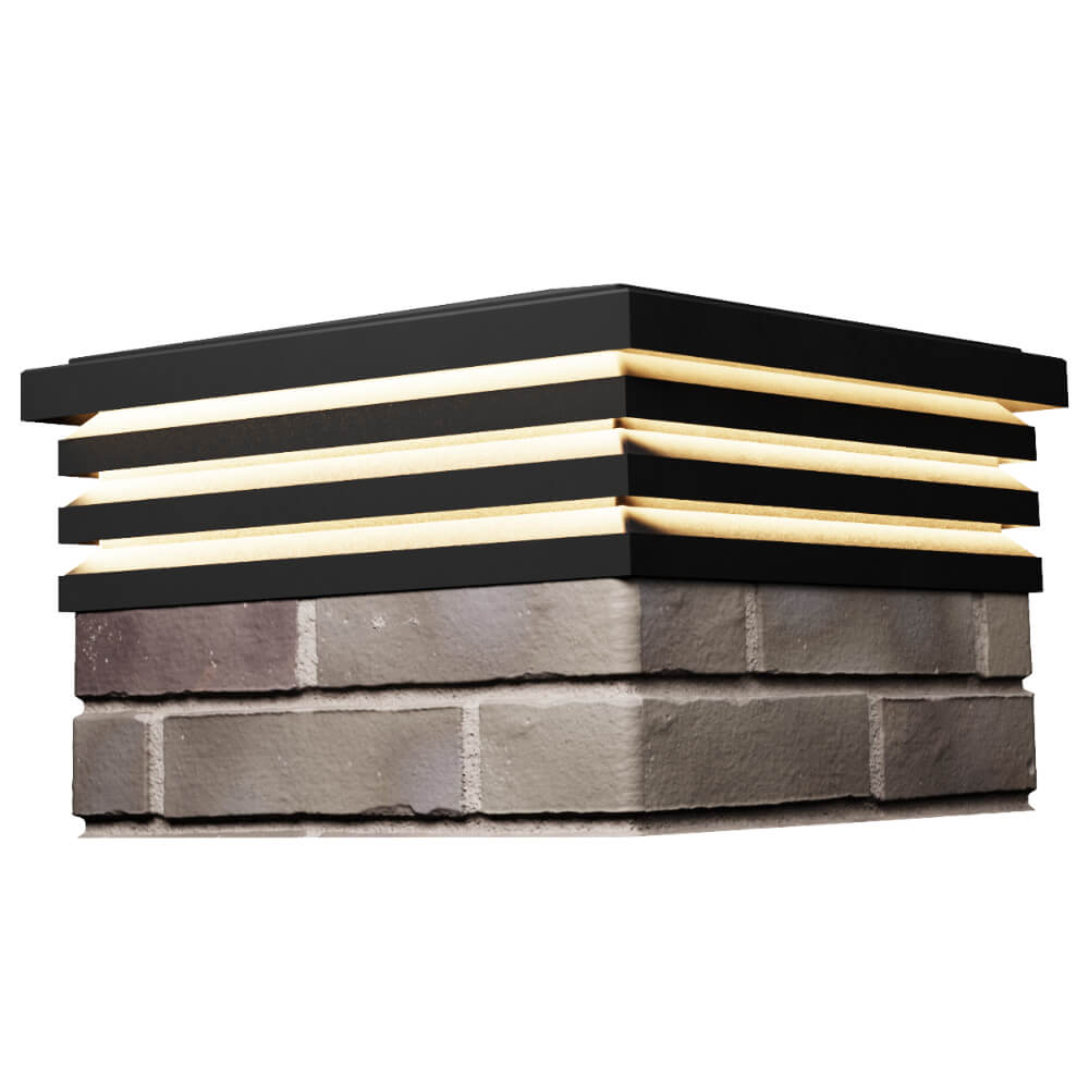 Колпак Zking Бона ХайТек Черный на столб 1.5х1.5 кирпича (385х385мм) с подсветкой в Реутове фото