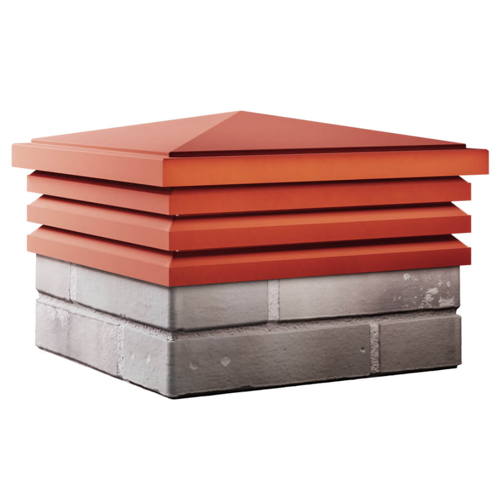 Колпак Zking Бона ХайТек Красный на столб 1.5х1.5 кирпича (385х385мм) в Реутове фото