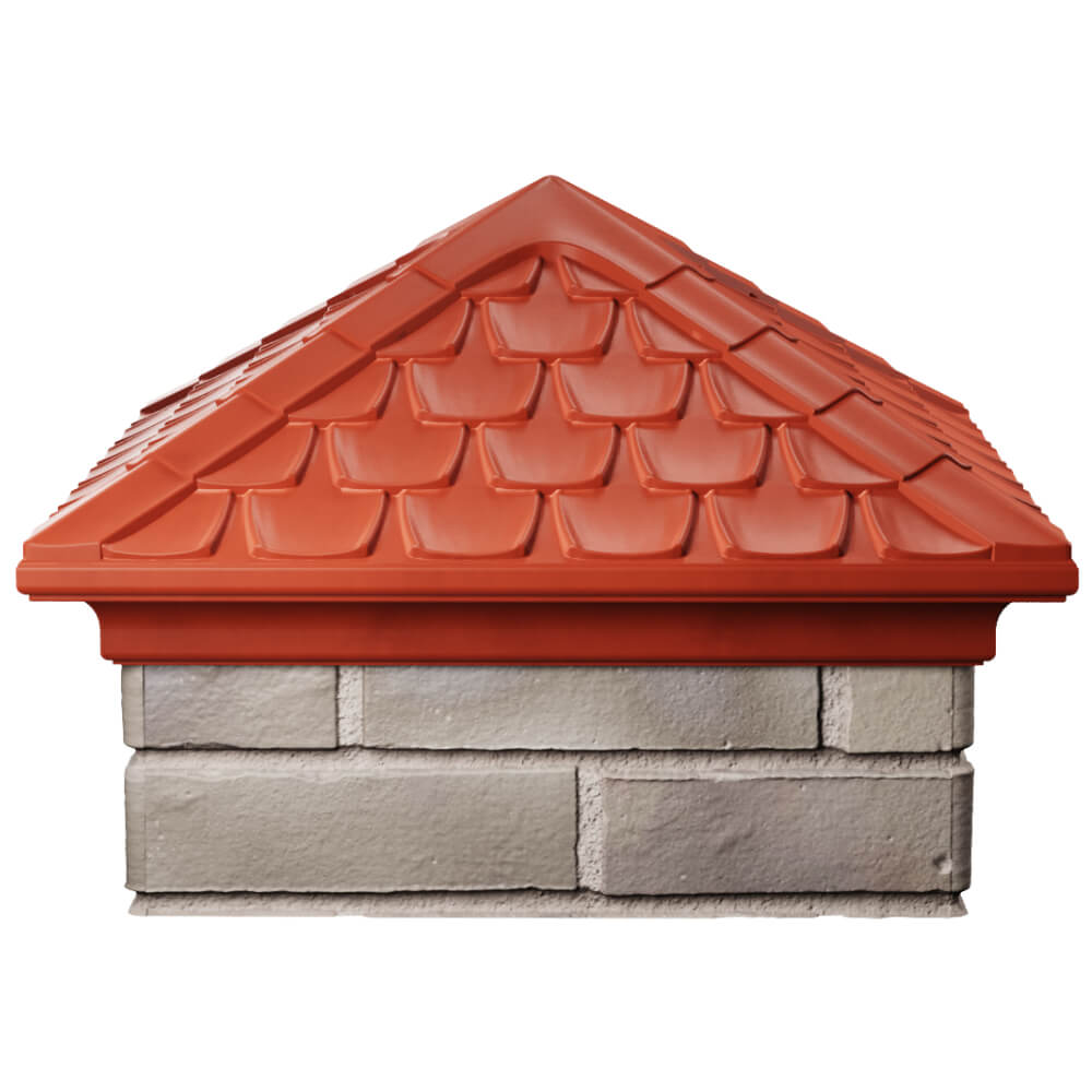 Колпак Zking Эльбрус Красный на столб 1.5х1.5 кирпича (385х385мм) Реутов фото