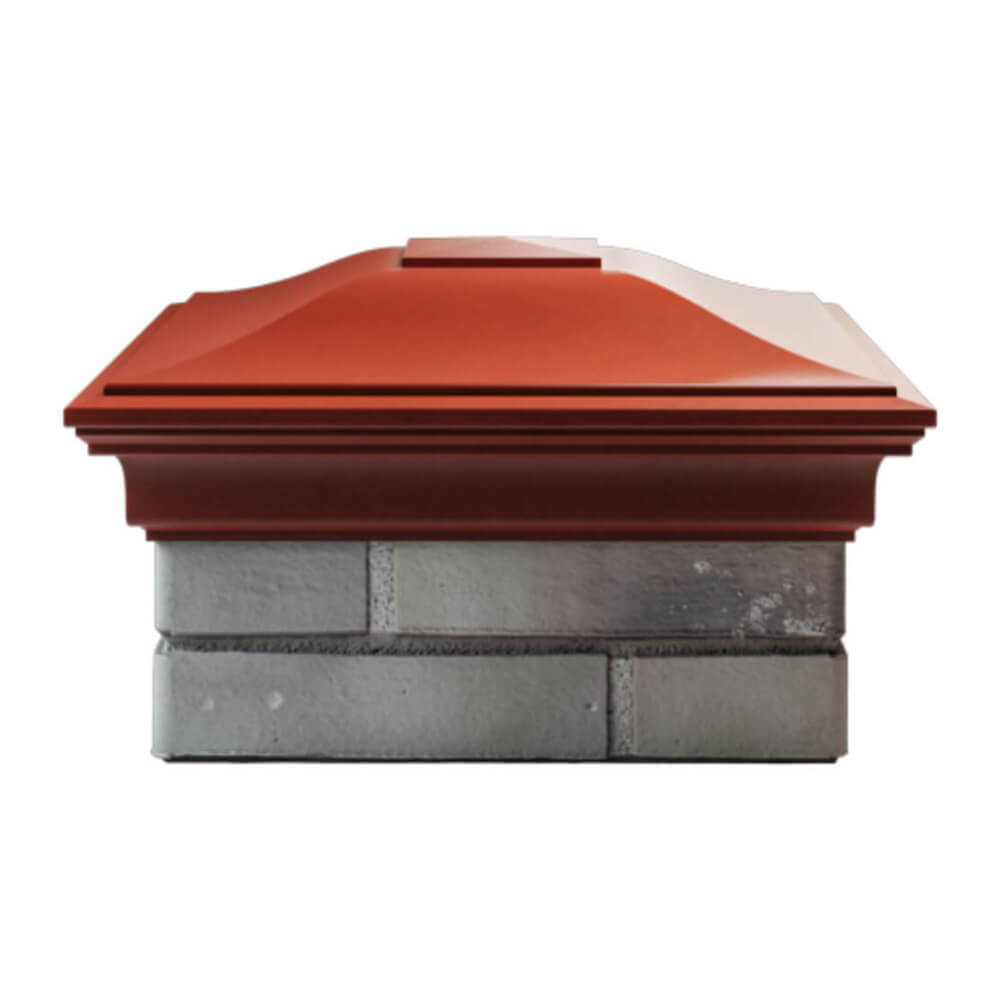 Колпак Zking Монблан Красный на столб 1.5х1.5 еврокирпича 0.7НФ (355х355мм) Реутов фото