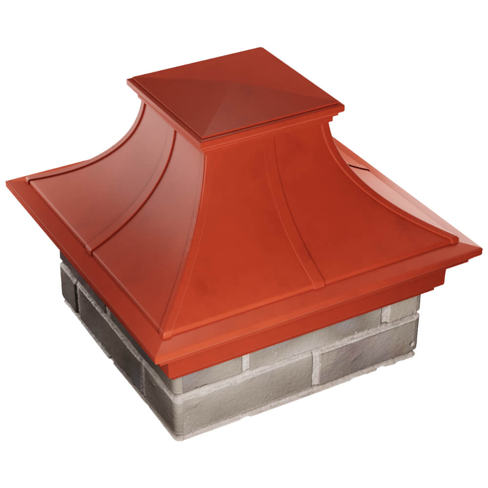 Колпак Zking Монблан Премиум Красный на столб 1.5х1.5 кирпича (385х385мм) в Реутове фото