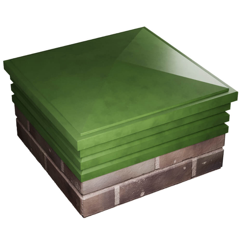 Колпак Zking Бона ХайТек Зеленый на столб 2х2 кирпича (513х513мм) в Реутове фото