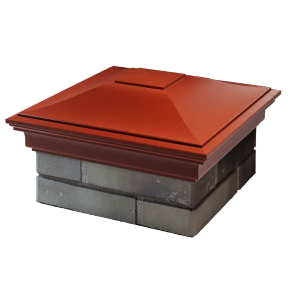 Колпак Zking Монблан Красный на столб 1.5х1.5 кирпича (385х385мм) в Реутове фото