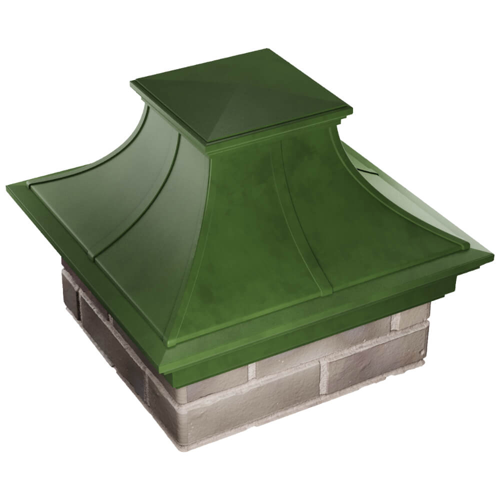Колпак Zking Монблан Премиум Зеленый на столб 1.5х1.5 кирпича (385х385мм) в Реутове фото