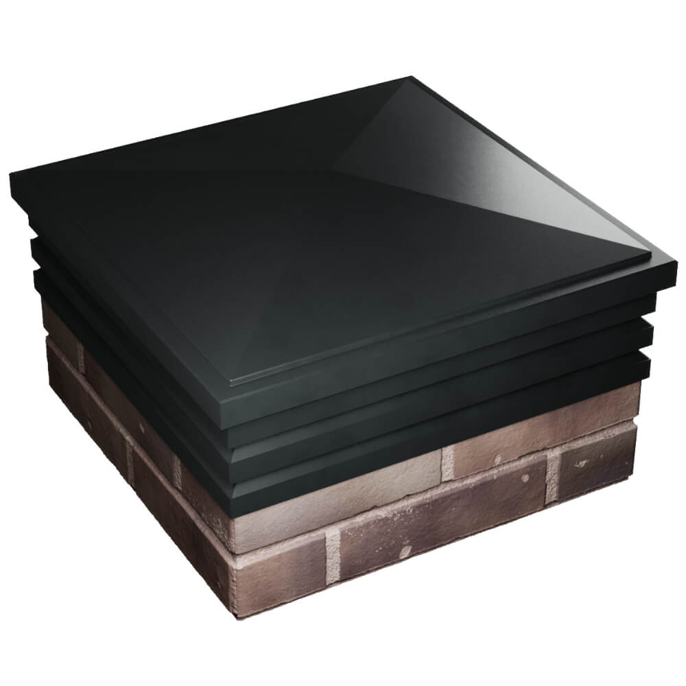 Колпак Zking Бона ХайТек Черный на столб 2х2 кирпича (513х513мм) в Реутове фото