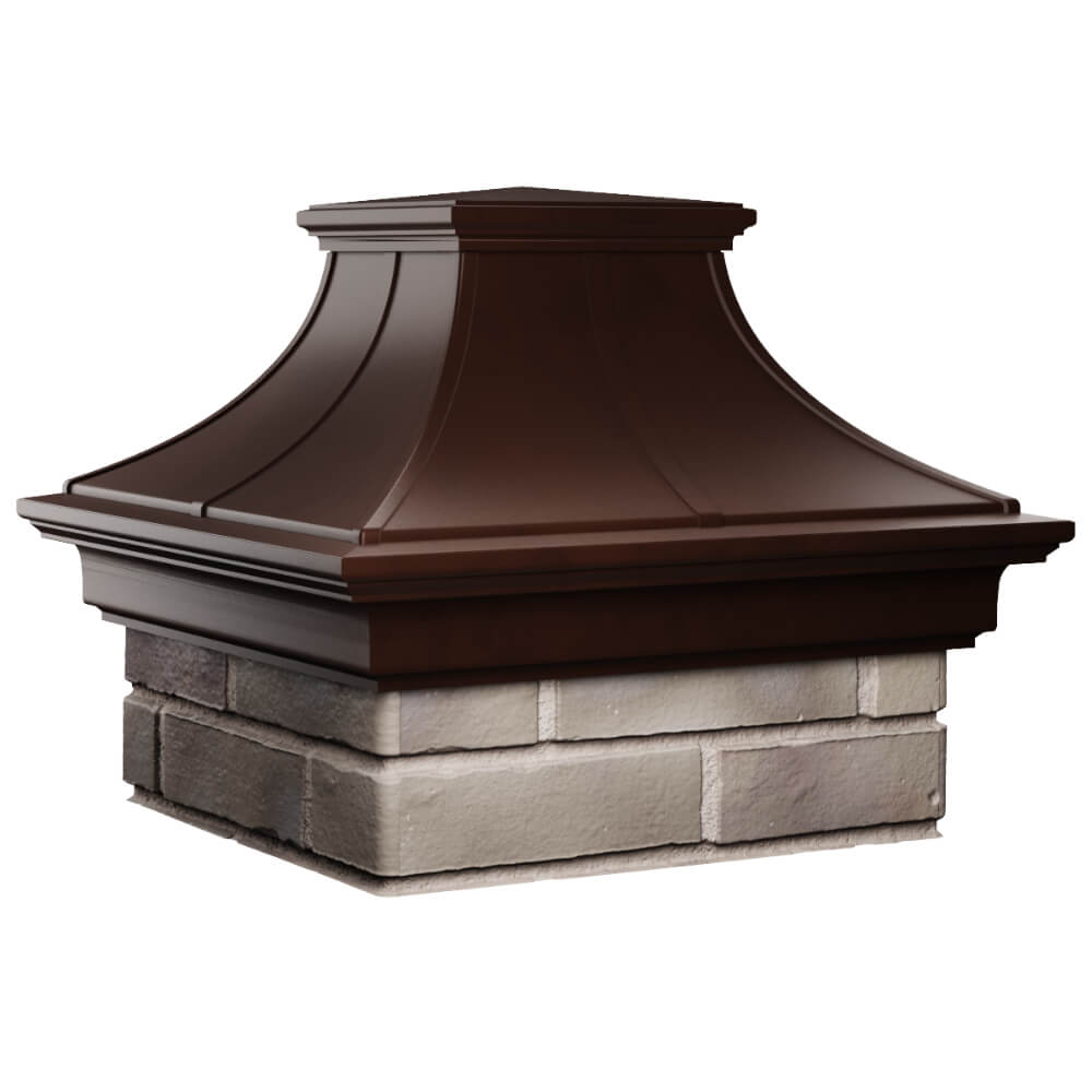 Колпак Zking Монблан Премиум Коричневый на столб 1.5х1.5 кирпича (385х385мм) в Реутове фото