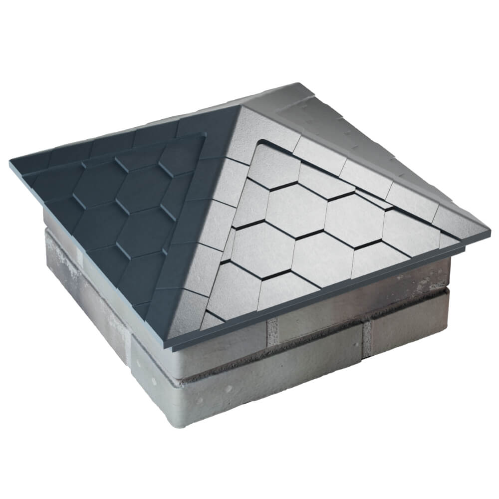 Колпак Zking Эверест Серый на столб 1.5х1.5 кирпича (390х390мм) в Реутове фото