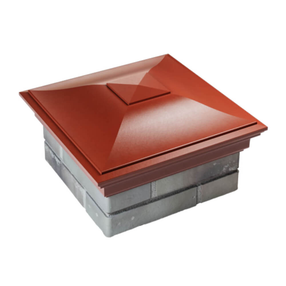 Колпак Zking Монблан Красный на столб 1.5х1.5 еврокирпича 0.7НФ (355х355мм) в Реутове фото