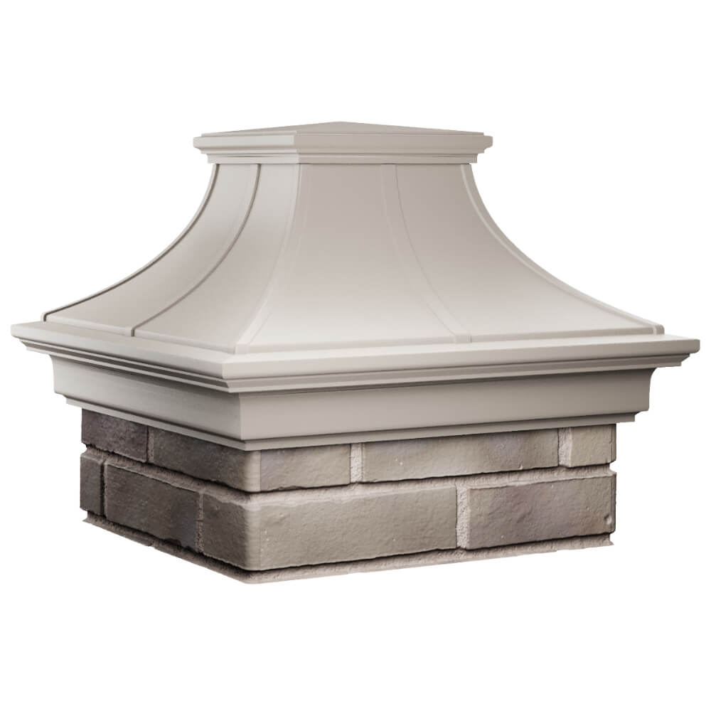 Колпак Zking Монблан Премиум Бежевый на столб 1.5х1.5 кирпича (385х385мм) в Реутове фото