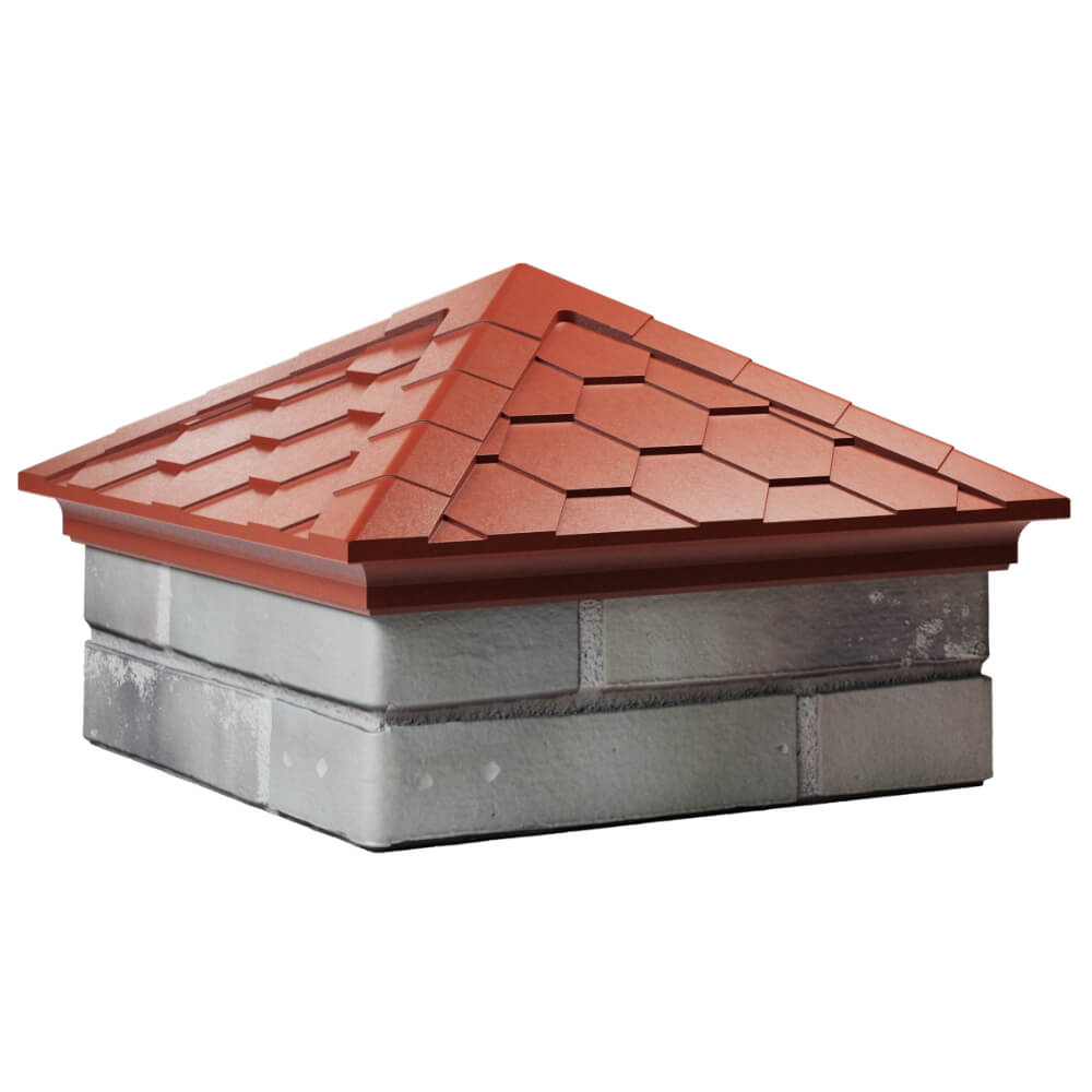 Колпак Zking Эверест Красный на столб 1.5х1.5 кирпича (390х390мм) в Реутове фото