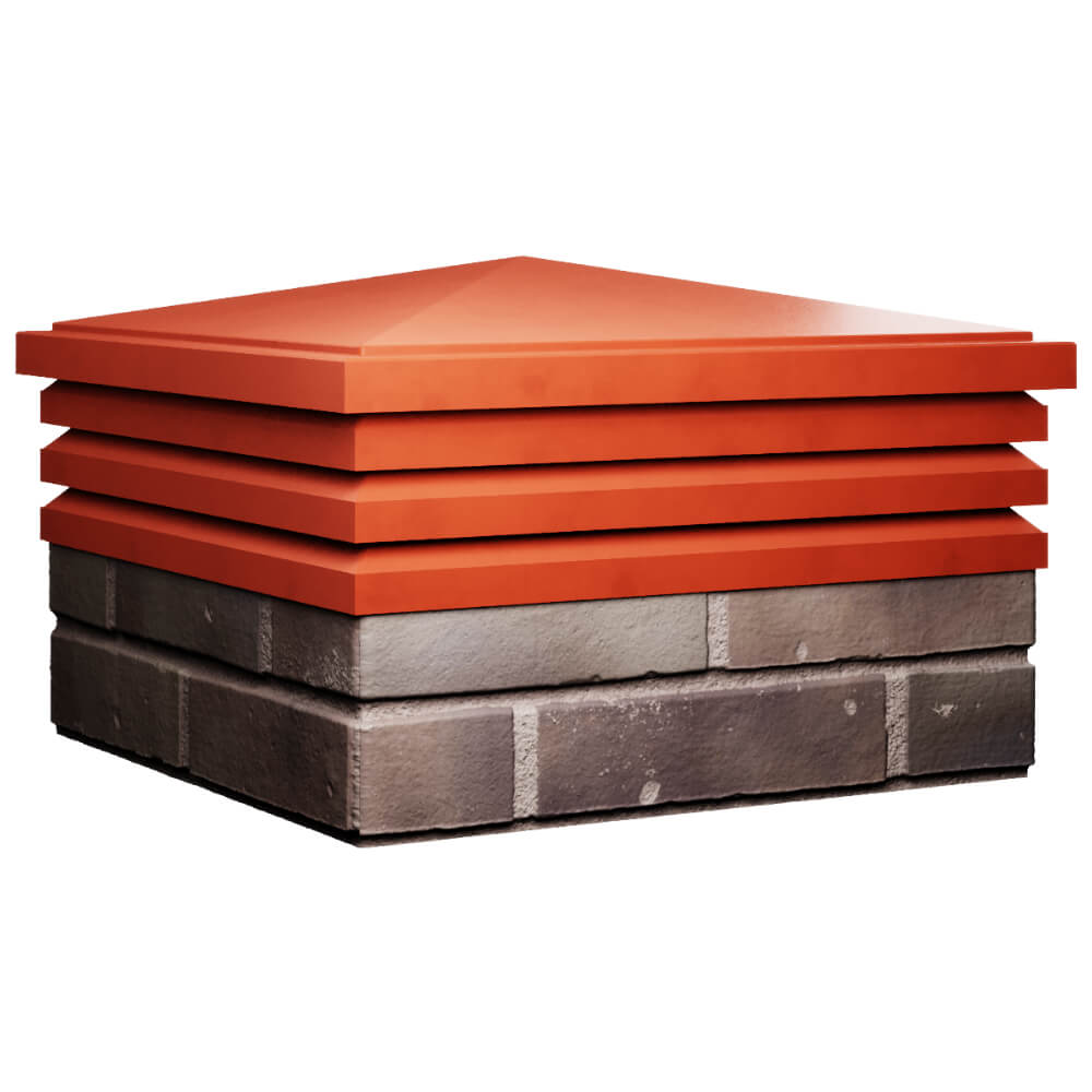 Колпак Zking Бона ХайТек Красный на столб 2х2 кирпича (513х513мм) в Реутове фото