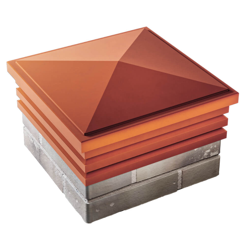 Колпак Zking Бона ХайТек Красный на столб 1.5х1.5 кирпича (385х385мм) в Реутове фото