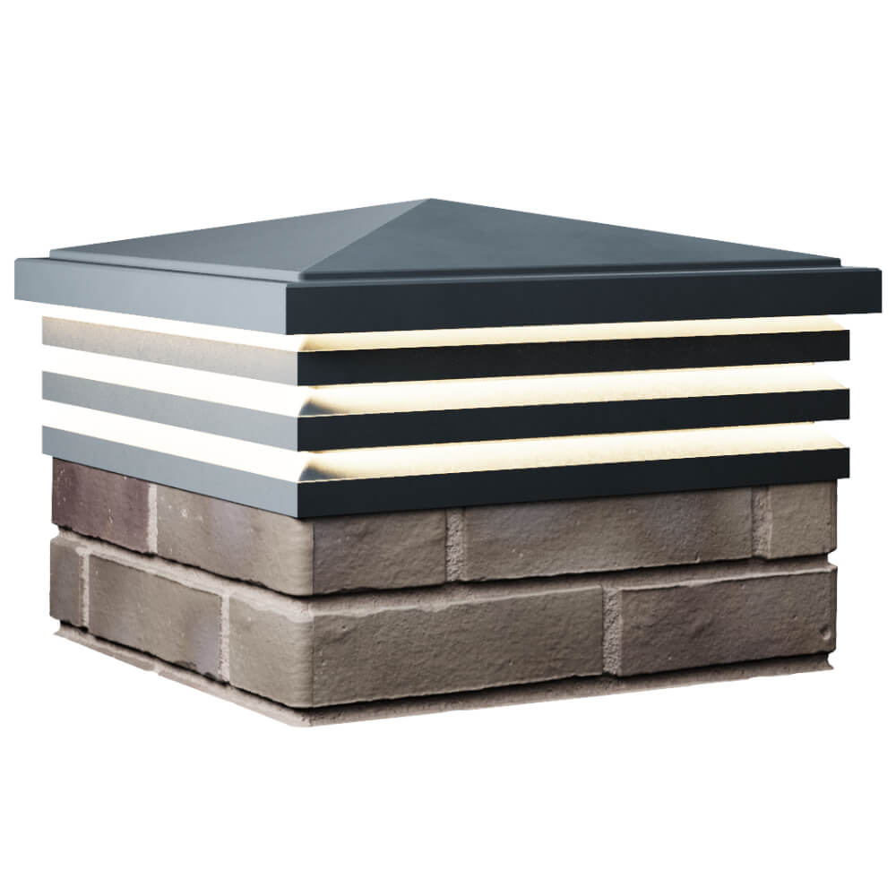 Колпак Zking Бона ХайТек Серый на столб 1.5х1.5 кирпича (385х385мм) с подсветкой в Реутове фото