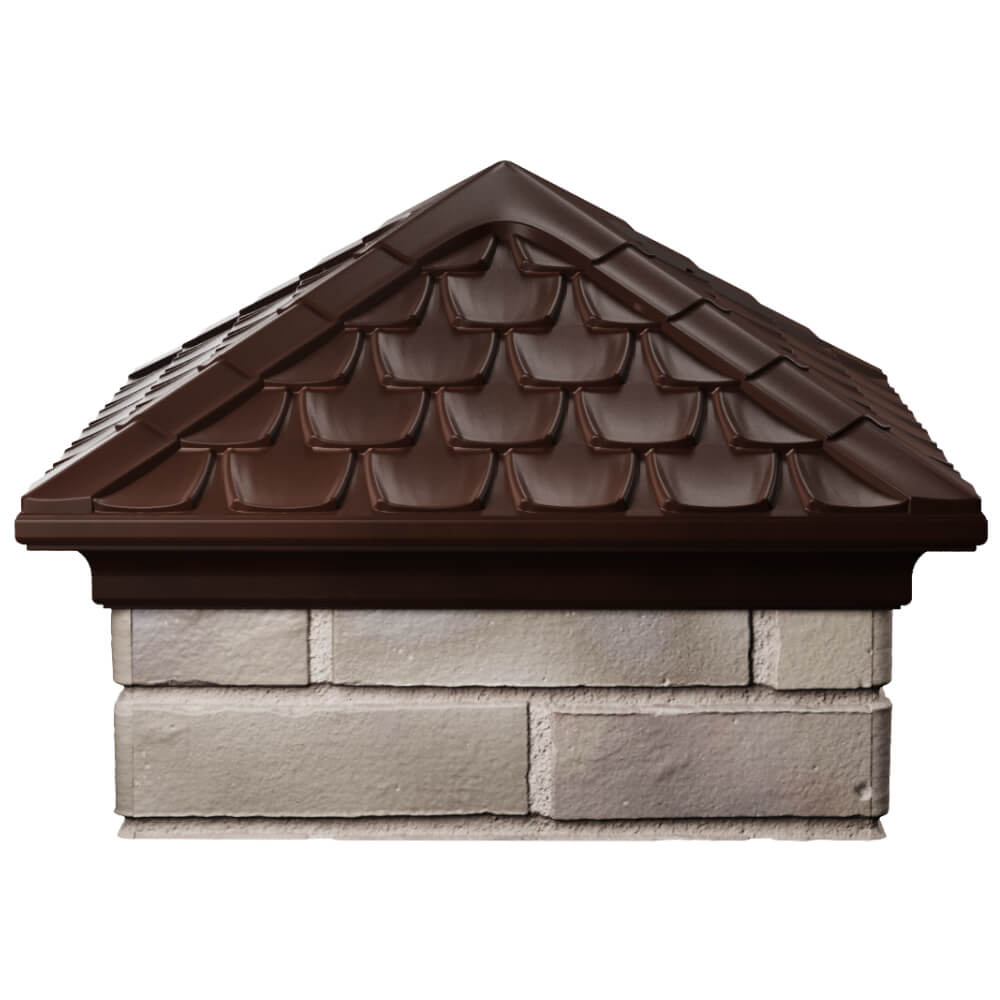 Колпак Zking Эльбрус Коричневый на столб 1.5х1.5 кирпича (385х385мм) Реутов фото