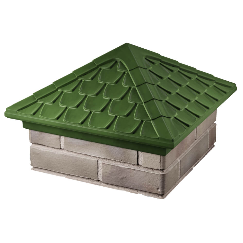 Колпак Zking Эльбрус Зеленый на столб 1.5х1.5 кирпича (385х385мм) в Реутове фото